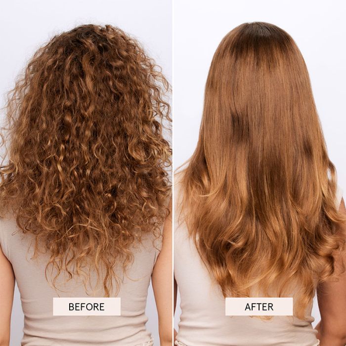 before and after comparison of hair texture improvement