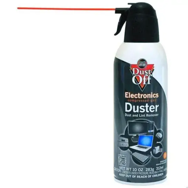 Can of compressed gas duster for electronics.